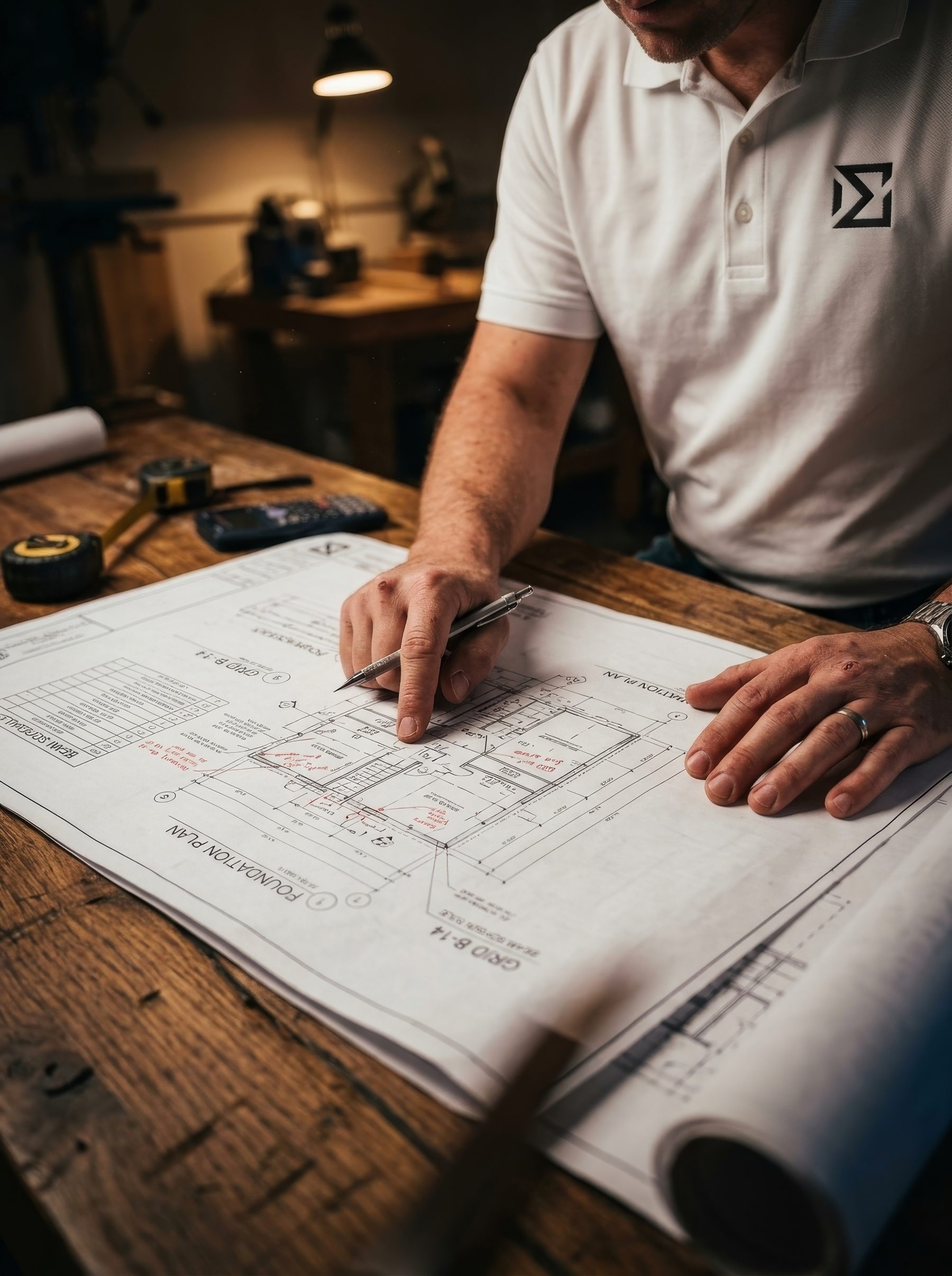 Professional construction team working on luxury coastal home